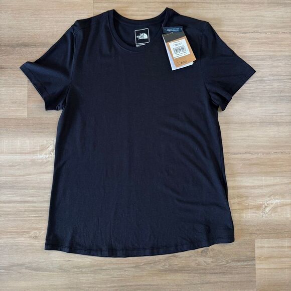 The North Face Womans Terrain Short Sleeve Black Shirt Size L Outdoor Explore - Picture 1 of 9